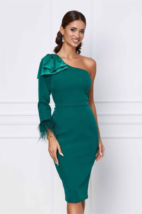 Rochie MBG verde cu bust bej