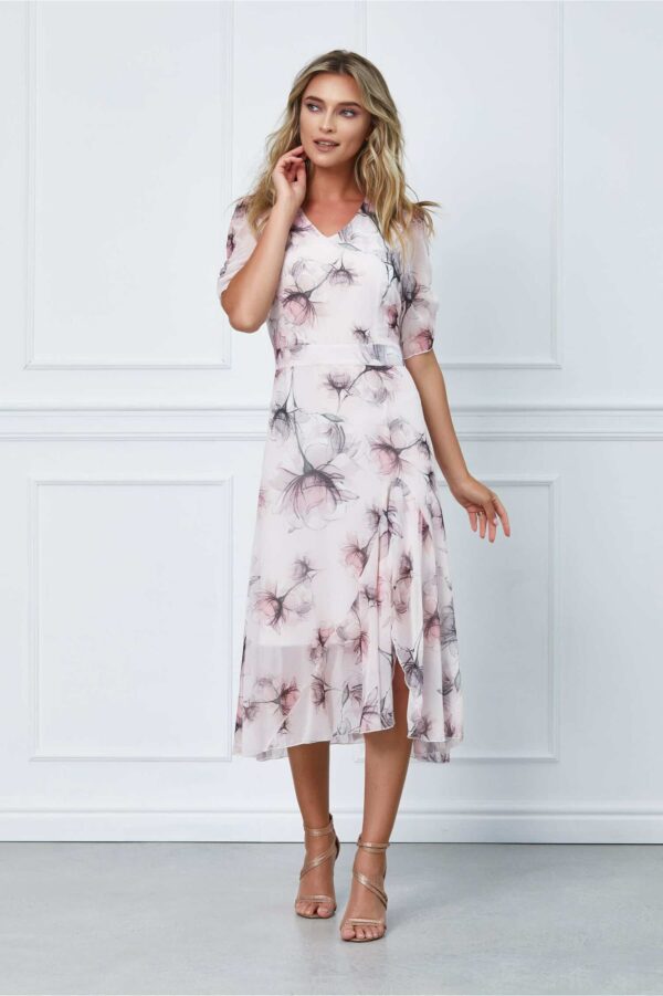 Rochie LaDonna rosie cu broderie la bust