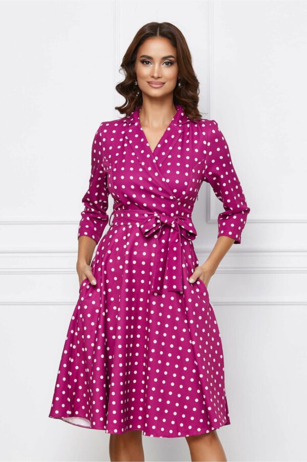 Rochie Bianca verde tip sacou cu nasturi decorativi