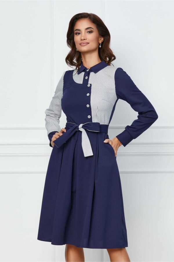 Rochie Moze neagra din catifea cu paiete in zona umarului