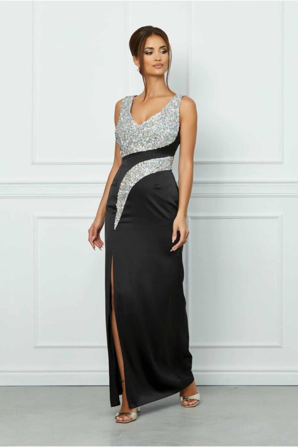 Rochie MBG rosie cu pene la bust