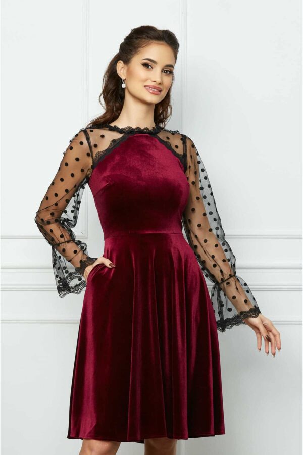 Rochie Moze neagra cu cordon in talie