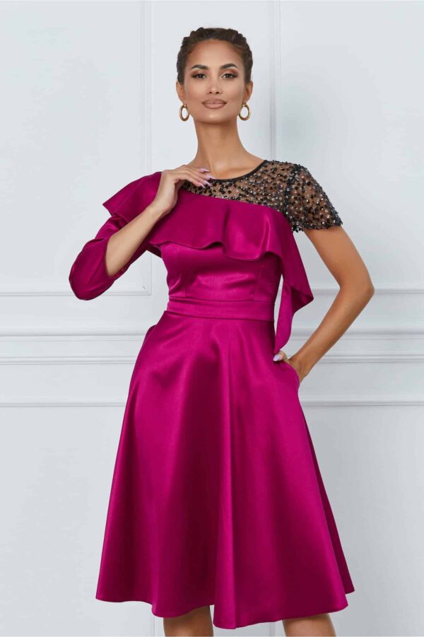 Rochie Moze verde lime cu decolteu petrecut