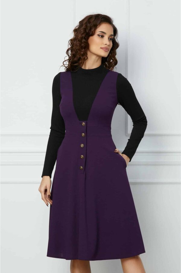 Rochie Dy Fashion verde din catifea cu nod in talie si pene la maneci