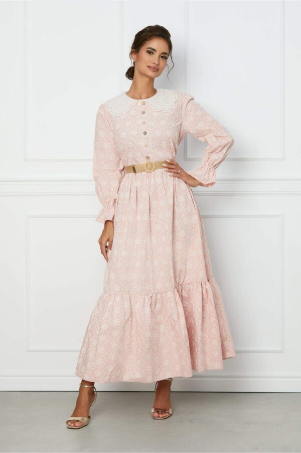 Rochie Ella Collection verde cu paiete la decolteu si talie