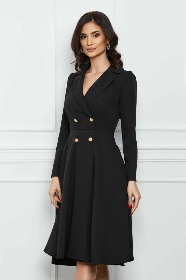 Rochie Moze verde tip sacou cu nasturi