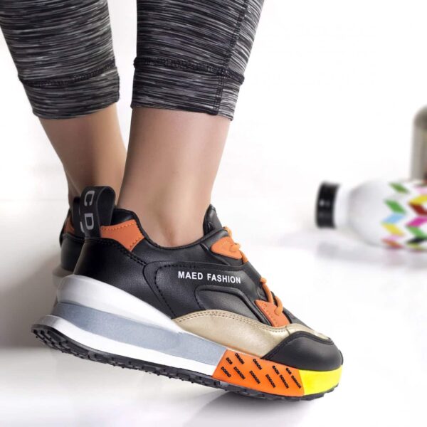 ADIDASI DAMA NEGRU PORTOCALIU PIELE ECO JURI