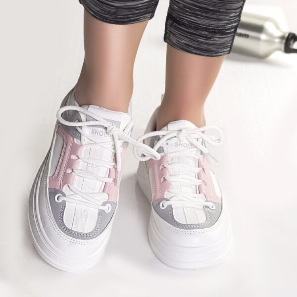 ADIDASI DAMA PIELE ECOLOGICA ALB CU GRI Rimas