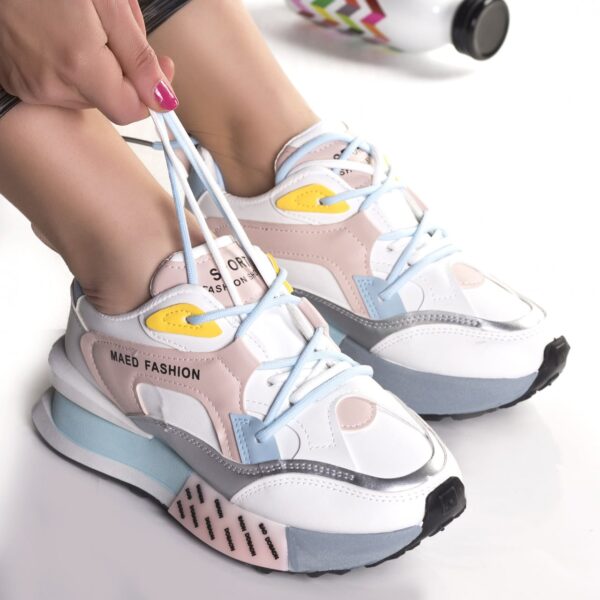 ADIDASI DAMA PIELE ECOLOGICA ALB CU ROZ Juri