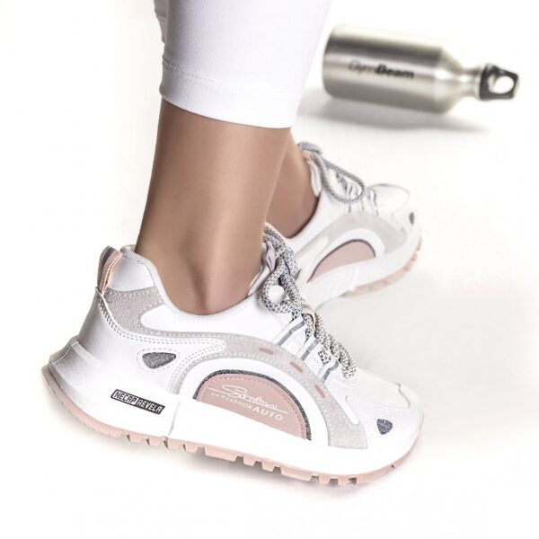 ADIDASI DAMA PIELE ECOLOGICA ALB CU ROZ Razan