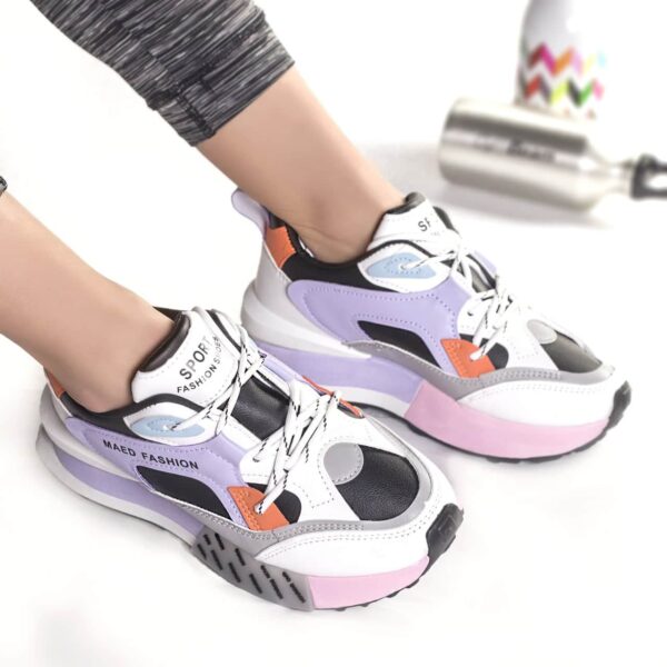 ADIDASI DAMA PIELE ECOLOGICA NEGRU CU MOV Juri