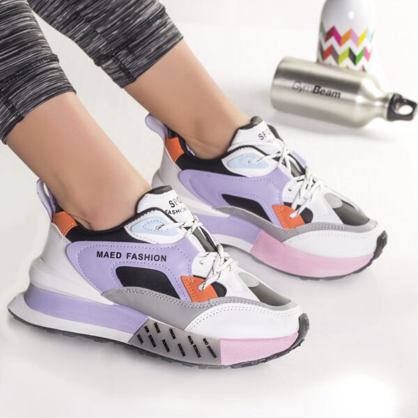 ADIDASI DAMA PIELE ECOLOGICA NEGRU CU MOV Juri