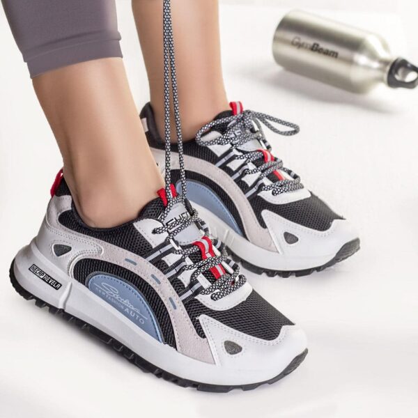 ADIDASI DAMA TEXTIL SI PIELE ECO ALB CU NEGRU Limar