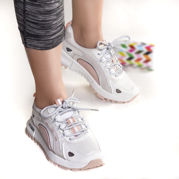 ADIDASI DAMA TEXTIL SI PIELE ECO ALB CU ROZ Limar