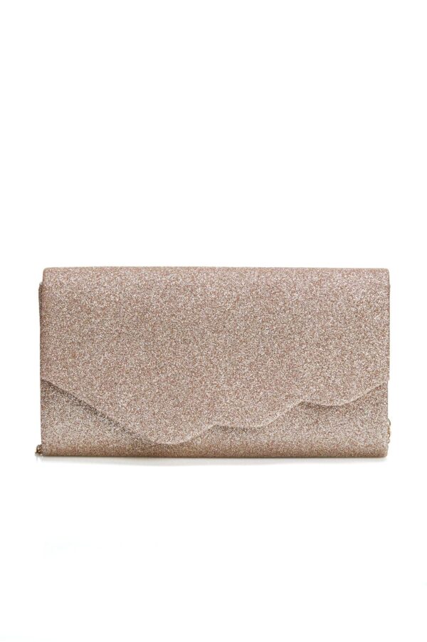 Clutch Erika roze cu sclipici