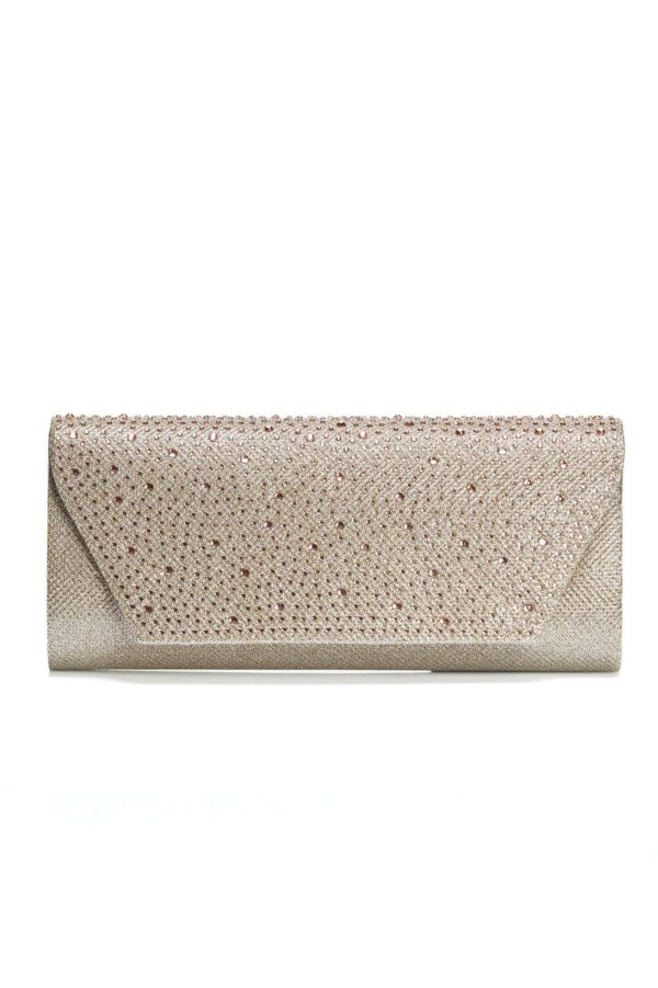 Clutch Jamila auriu cu strasuri