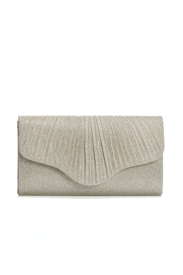 Clutch Olena auriu cu design in pliuri