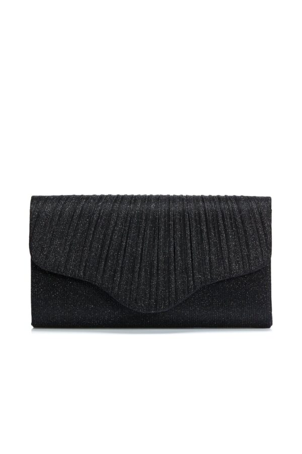 Clutch Olena negru cu design in pliuri