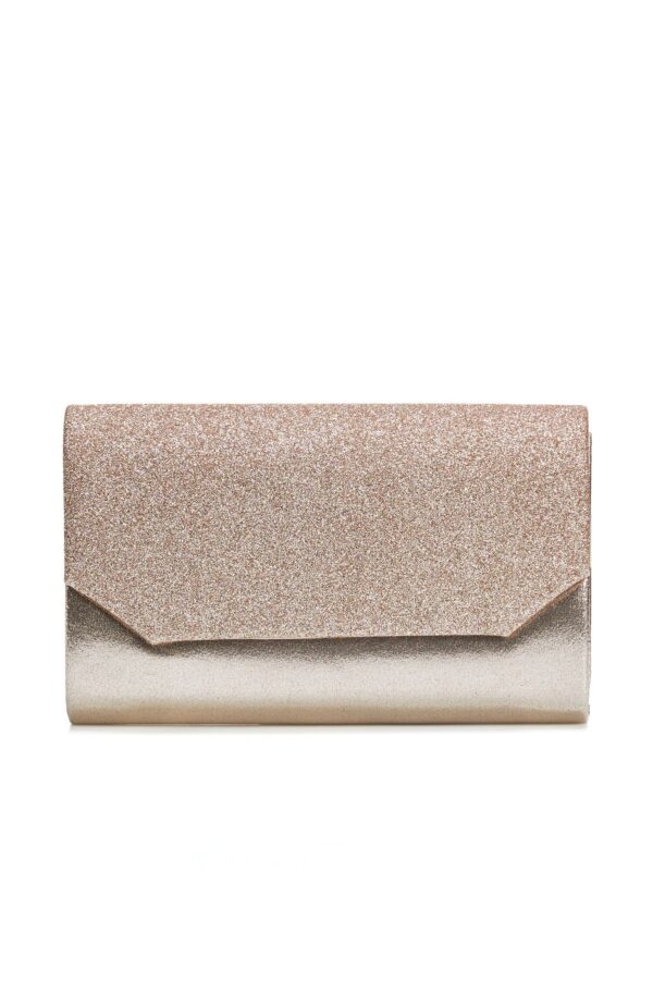 Clutch Teya auriu din material peliculizat