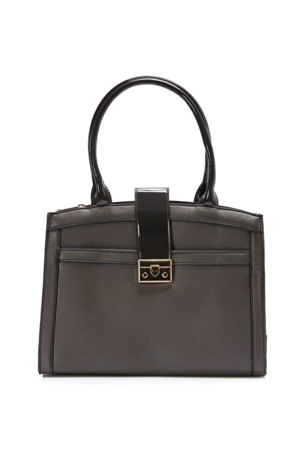 Geanta office Norma gri cu manere