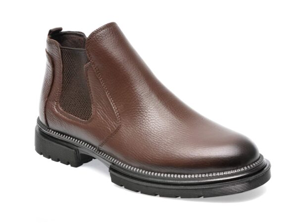 Ghete AXXELLL maro, TRL704, din piele naturala