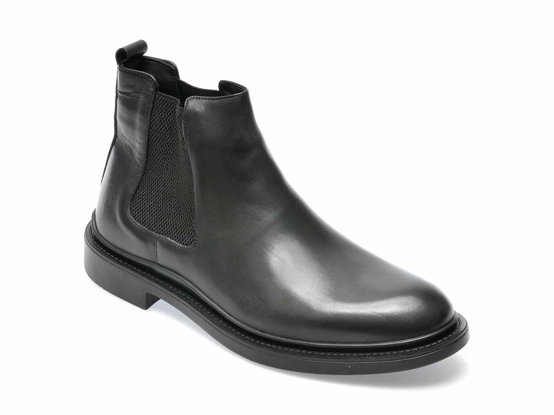 Ghete OTTER negre, 19709, din piele naturala