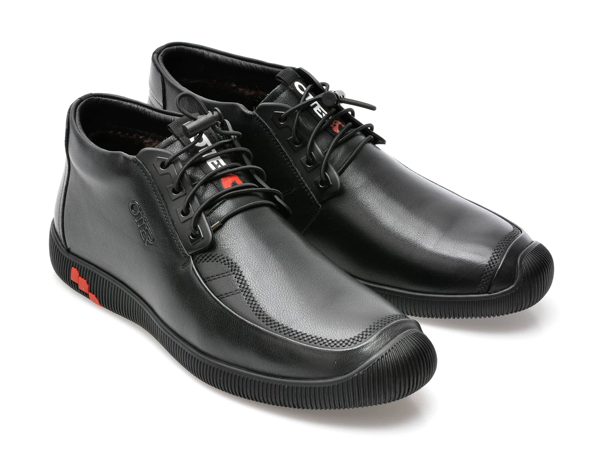 Ghete OTTER negre, M98081B, din piele naturala - imagine 5