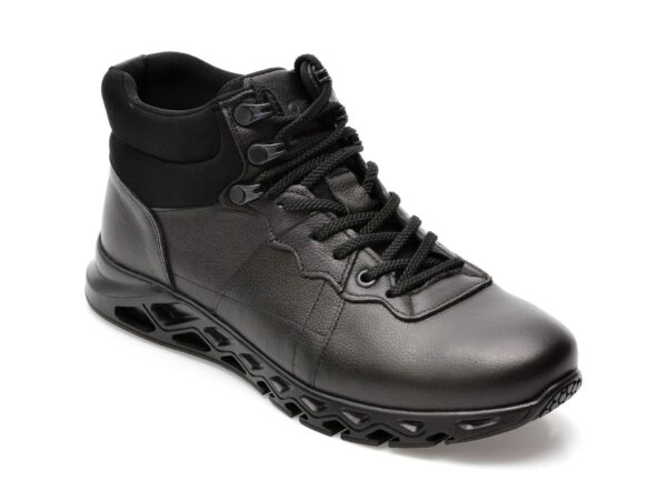 Ghete OTTER negre, MILAN3, din piele naturala