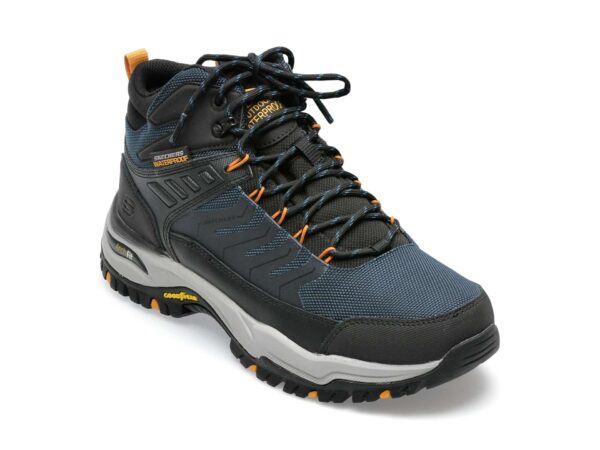 Ghete SKECHERS bleumarin, ARCH FIT DAWSON , din material textil si piele naturala