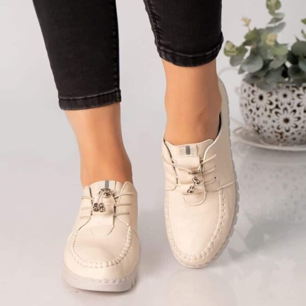 PANTOFI DAMA BEJ PIELE ECOLOGICA Ajuana