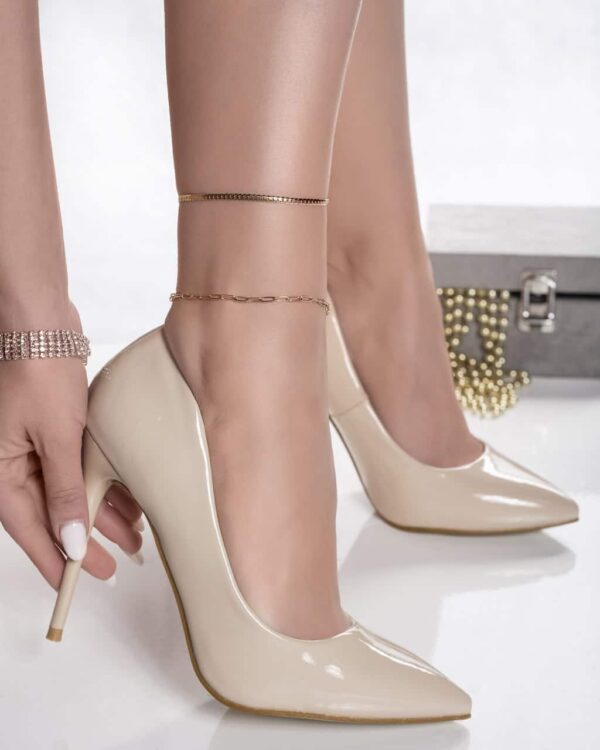 PANTOFI DAMA BEJ PIELE ECOLOGICA LACUITA Saja