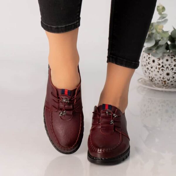 PANTOFI DAMA BORDO PIELE ECOLOGICA Ajuana