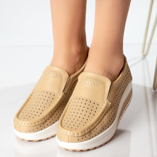 PANTOFI DAMA CASUAL CAMEL PIELE NATURALA Flori