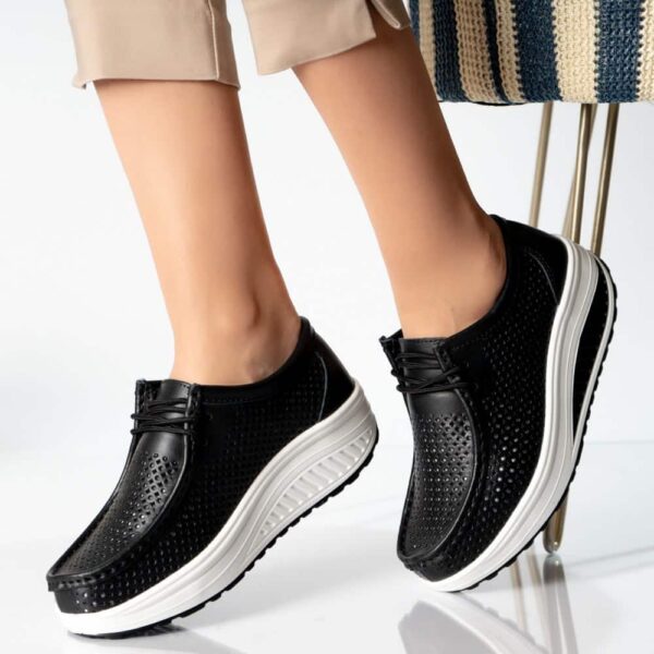 PANTOFI DAMA CASUAL NEGRI PIELE NATURALA Samra