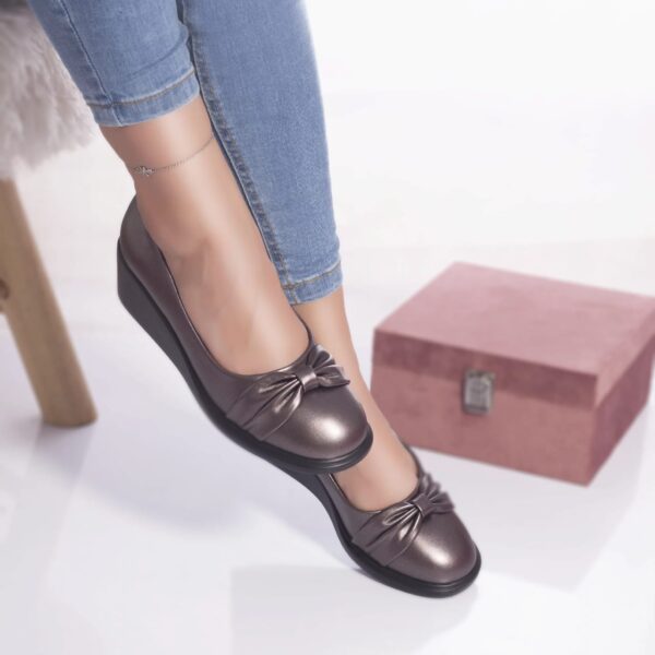 PANTOFI DAMA CU PLATFORMA Avalona PIELE ECOLOGICA PEWTER