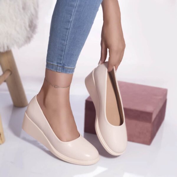 PANTOFI DAMA CU PLATFORMA Gloria PIELE ECOLOGICA BEJ