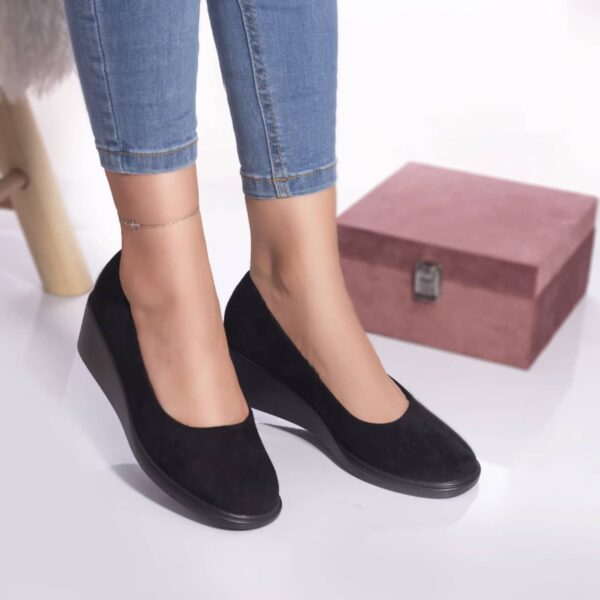 PANTOFI DAMA CU PLATFORMA Joita CATIFEA NEGRU