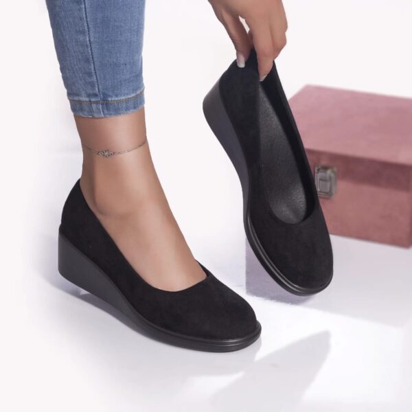 PANTOFI DAMA CU PLATFORMA Joita CATIFEA NEGRU