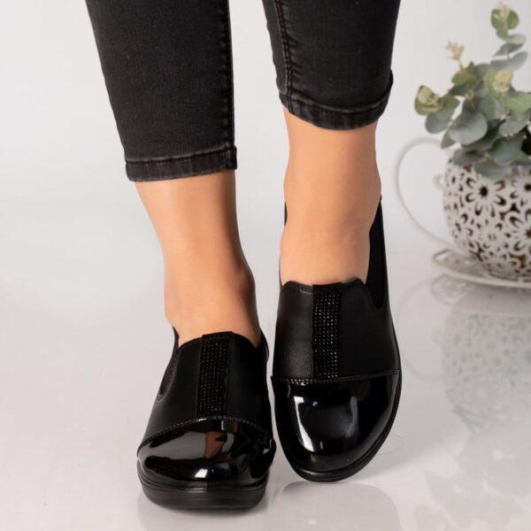 PANTOFI DAMA CU PLATFORMA NEGRI PIELE ECOLOGICA Amina