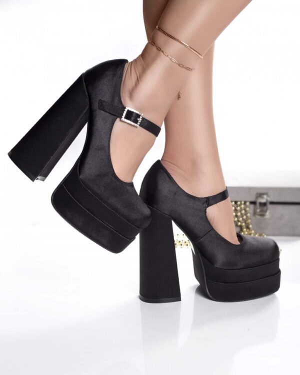 PANTOFI DAMA NEGRI SATEN Lenda