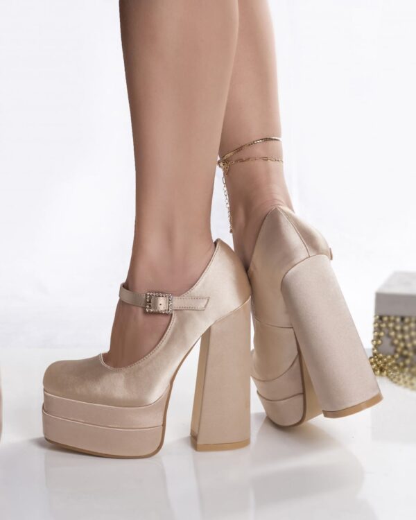 PANTOFI DAMA NUDE SATEN Lenda
