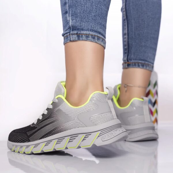 PANTOFI SPORT Adonia TEXTIL GRI-DESCHIS-VERDE