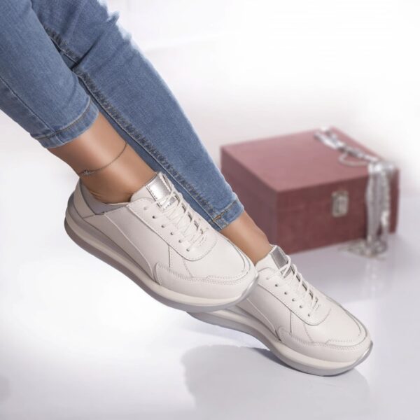 PANTOFI SPORT Agata PIELE NATURALA ALB