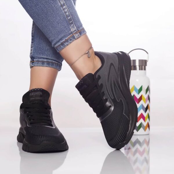 PANTOFI SPORT Aimee TEXTIL NEGRU-GRI-INCHIS