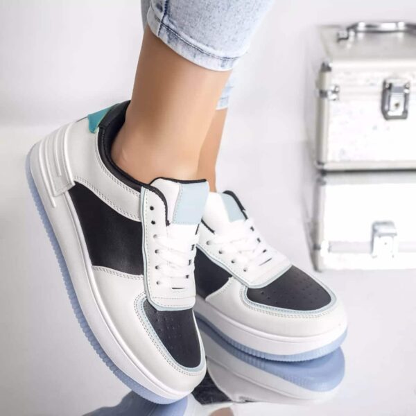 PANTOFI SPORT BETSEY NEGRU-ALBASTRU PIELE ECOLOGICA