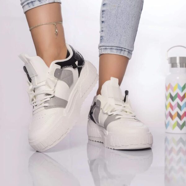 PANTOFI SPORT Cassie PIELE ECOLOGICA ALB