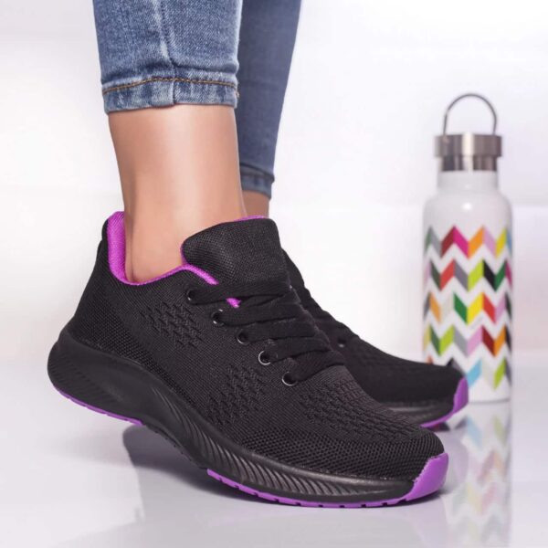 PANTOFI SPORT Cezara TEXTIL NEGRU-VIOLET