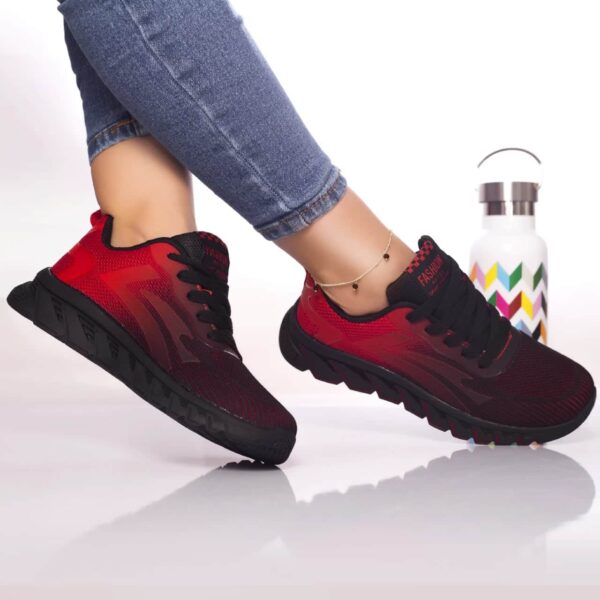 PANTOFI SPORT Guesta TEXTIL NEGRU-ROSU