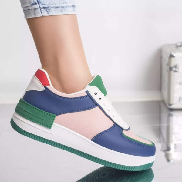 PANTOFI SPORT HOLLY ALBASTRU-VERDE PIELE ECOLOGICA