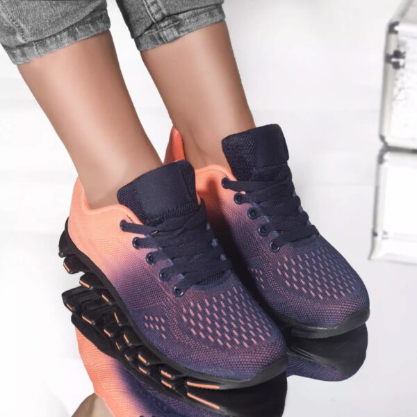 PANTOFI SPORT KACIE ALBASTRU-CORAL TEXTIL